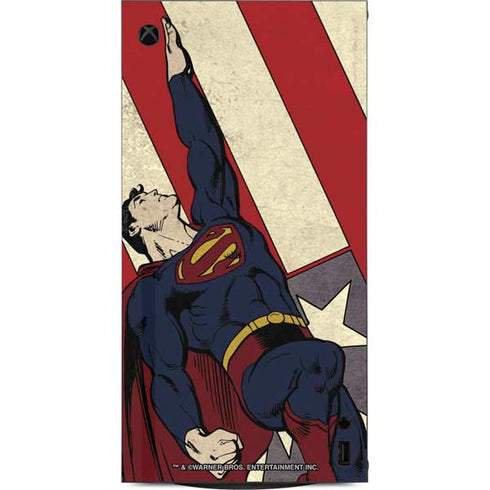 DC Comics Superman Vintage Pose American Flag XBox Series X Digital Edition Console Skin